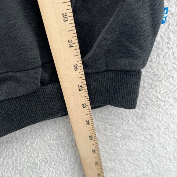 Adidas Hoodie Womens Medium Black Sweatshirt Long Sleeve Tight Knit Gym Trefoil - Picture 7 of 11